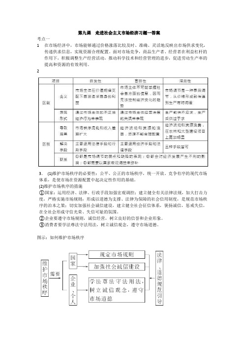 第九课走进社会主义市场经济习题一答案