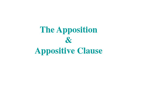 apposition and appositive clause