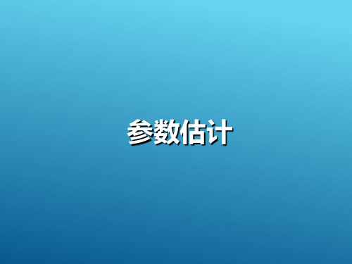 抽样推断—抽样估计与推算