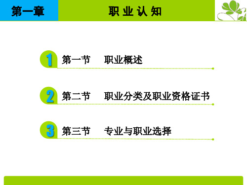 大学生就业与创业指导第一章  职业认知