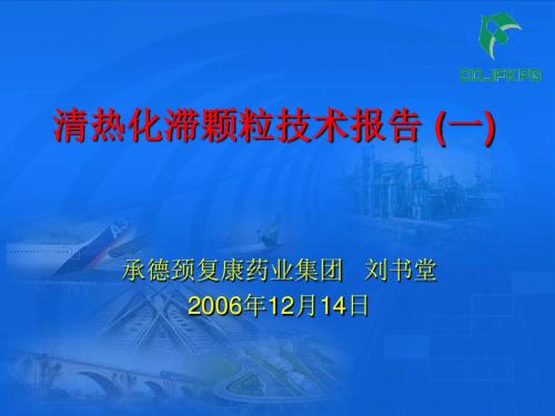 清热化滞颗粒技术报告 PPT课件