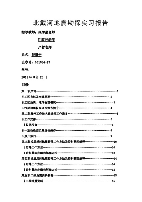 北戴河地震勘探实习报告