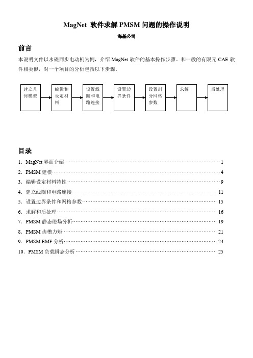 应用MagNet求解PMSM问题操作说明