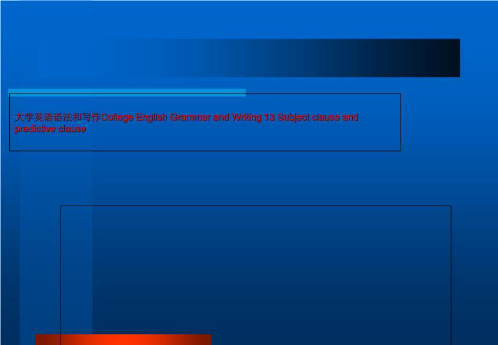 大学英语语法和写作College English Grammar and Writing 13 Su