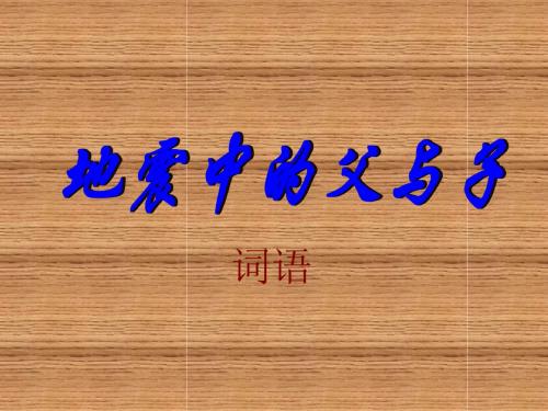 第二课地震中的父与子(第一课时)