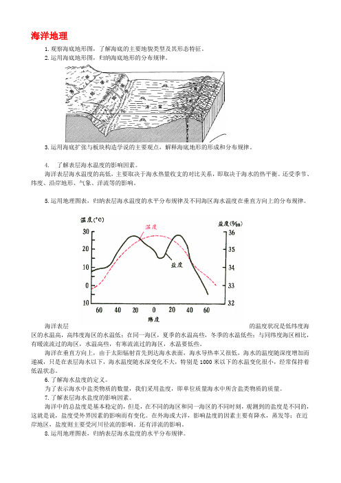 高中地理海洋地理应知应背知识总结人教版选修 