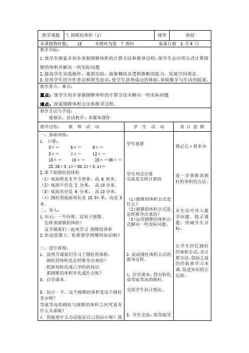 圆锥的体积(1)