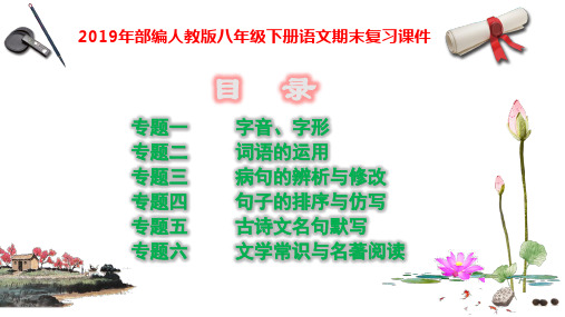 2019年部编人教版八年级下册语文期末复习课件(共6个专题)