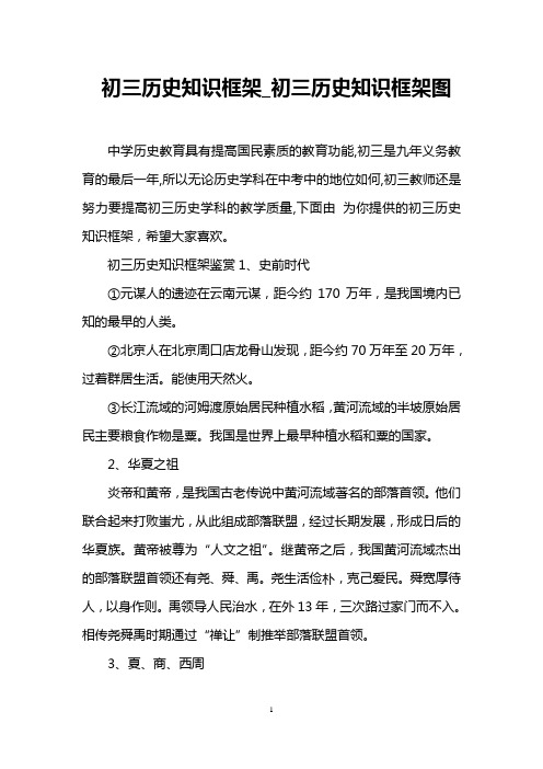 初三历史知识框架_初三历史知识框架图