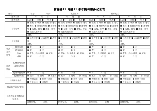 食管癌、胃癌患者患者随访服务记录表