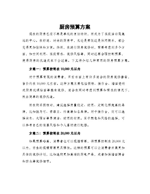 厨房预算方案