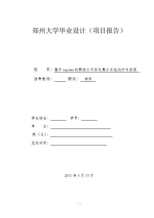 某网站项目开发项目报告