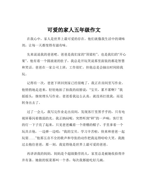 可爱的家人五年级作文