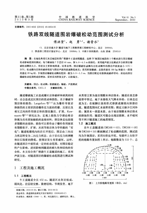 铁路双线隧道围岩爆破松动范围测试分析