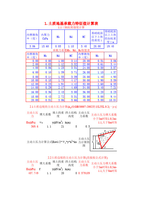 地基基础设计规范计算公式