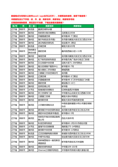 2020新版辽宁省阜新市空调工商企业公司商家名录名单黄页联系电话号码地址大全65家