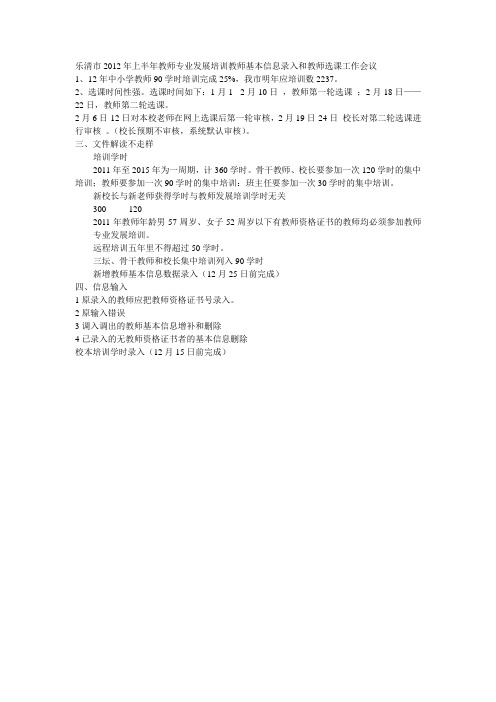 教师专业发展培训教师基本信息录入