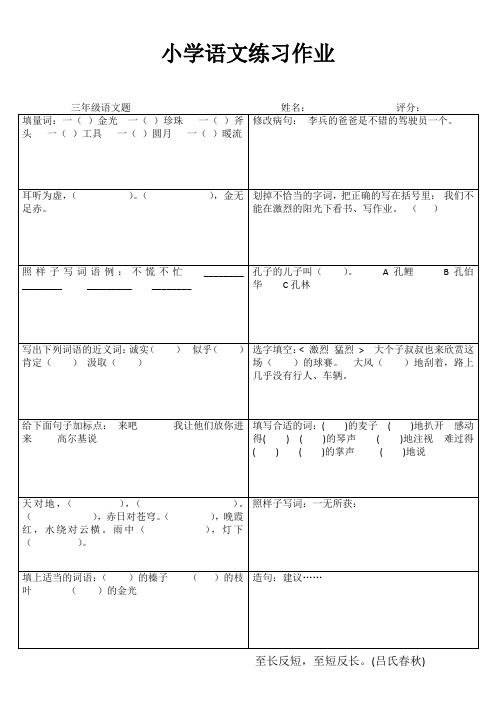 小学三年级语文精作细练IV (39)