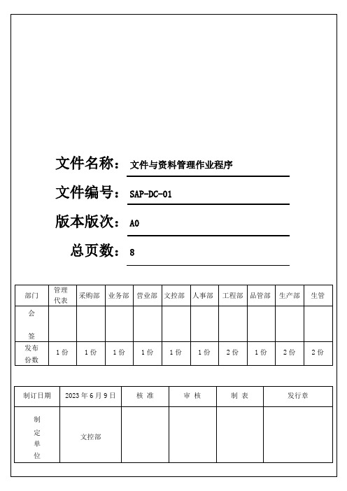 SA8000文件与资料管理作业程序