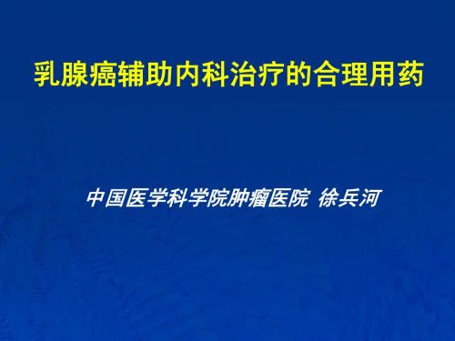 徐兵河-乳腺癌内科治疗中的常见不规范问题