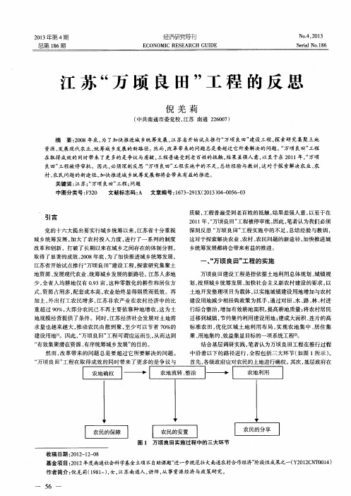 江苏“万顷良田”工程的反思