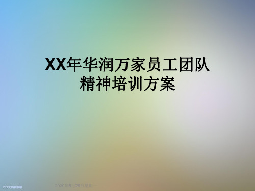 XX年华润万家员工团队精神培训方案