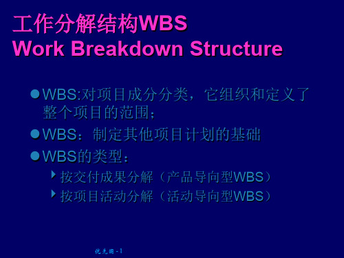 项目管理之工作分解结构WBS