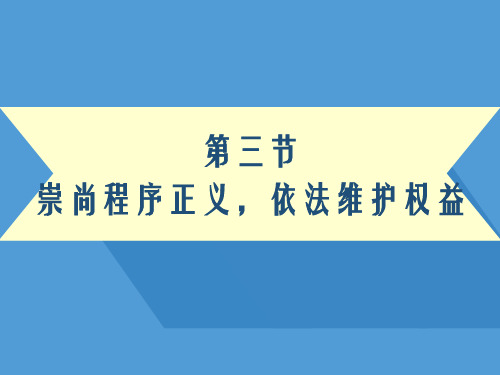 《崇尚程序正义 依法维护权益》职业道德与法律