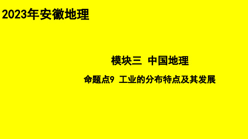 工业的分布特点及其发展