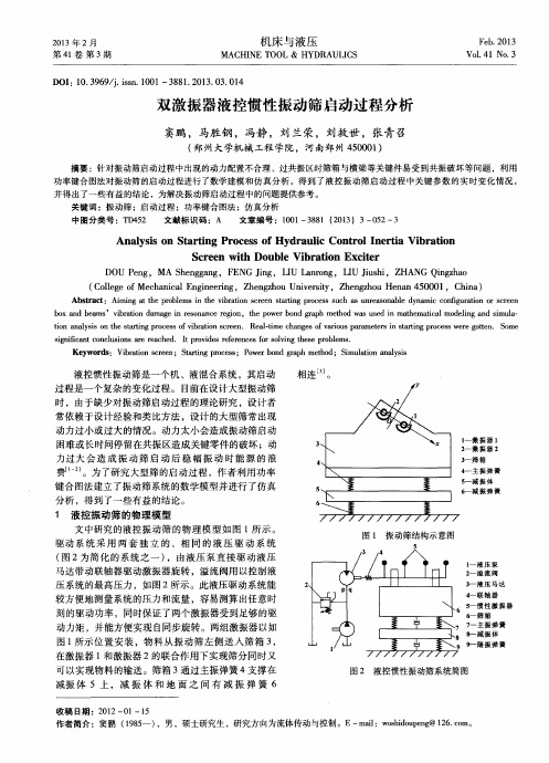 双激振器液控惯性振动筛启动过程分析