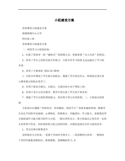 小组建设方案