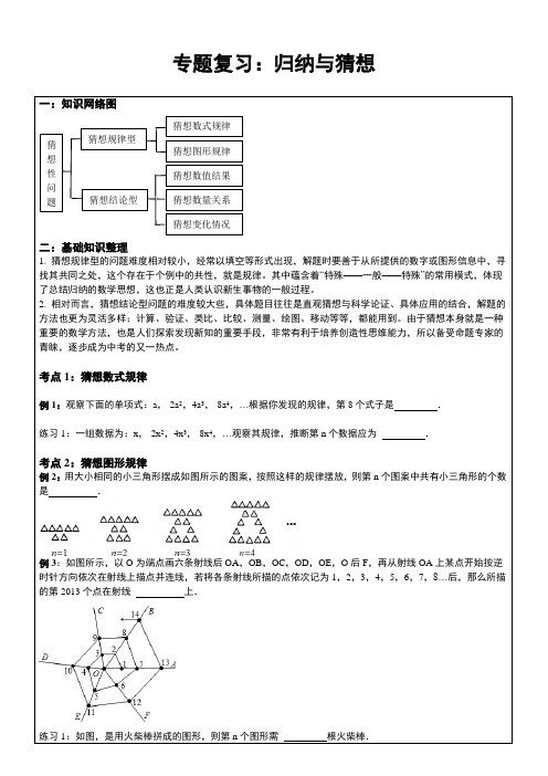 初中数学中考复习(16)：归纳与猜想