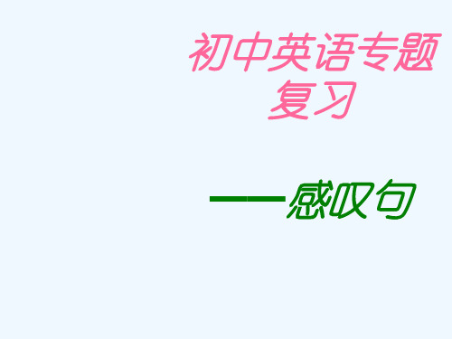 英语人教版九年级全册语法---感叹句课件