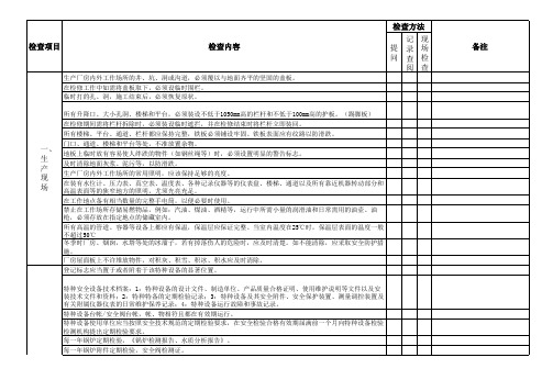 技安检查标准