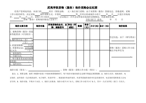 询价采购会议纪要