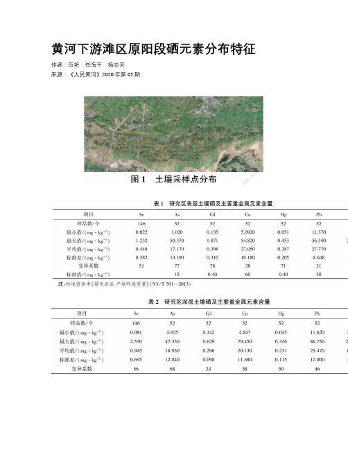 黄河下游滩区原阳段硒元素分布特征