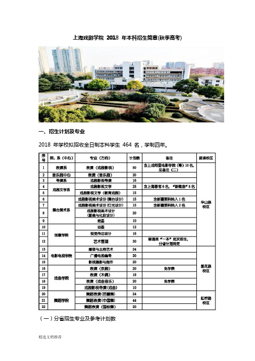 新版2018年上海戏剧学院艺术类招生简章--精选篇476.doc