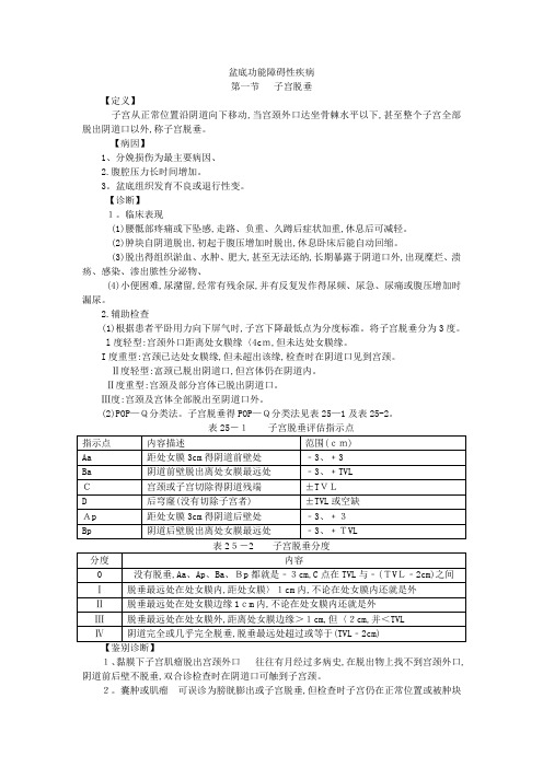 盆底功能障碍性疾病