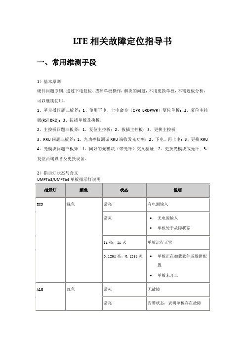 LTE相关故障定位指导书