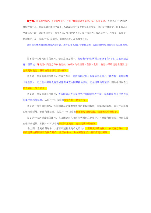 关于直方图和色阶等