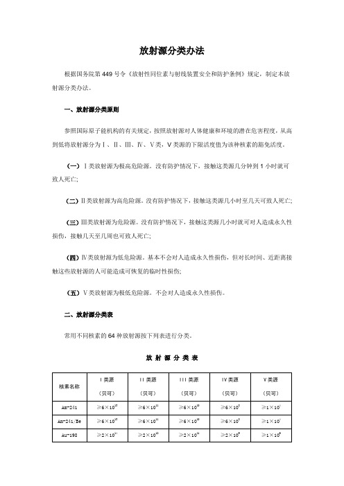 放射源分类