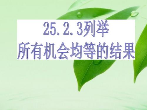 25.2.3列举所有机会均等的结果