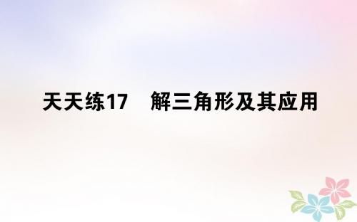 (全国通用)2019版高考数学 全程训练计划 天天练17课件 理