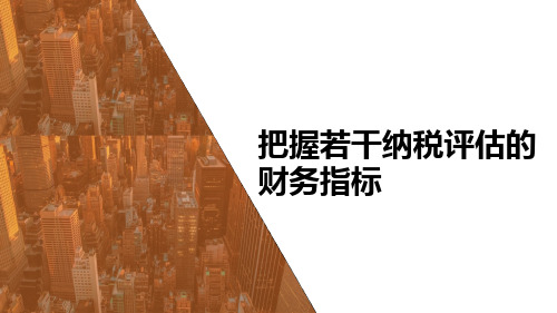 纳税评估、税务检查的财务指标