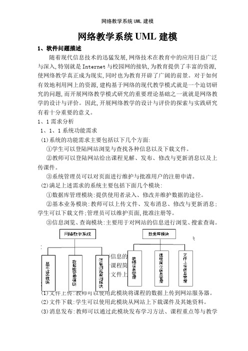 网络教学系统UML建模