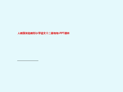 人教版实验教材小学语文十二册匆匆-PPT课件