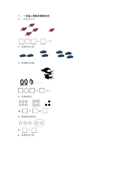 数学一年级上册看图列式试卷测试卷(及答案)