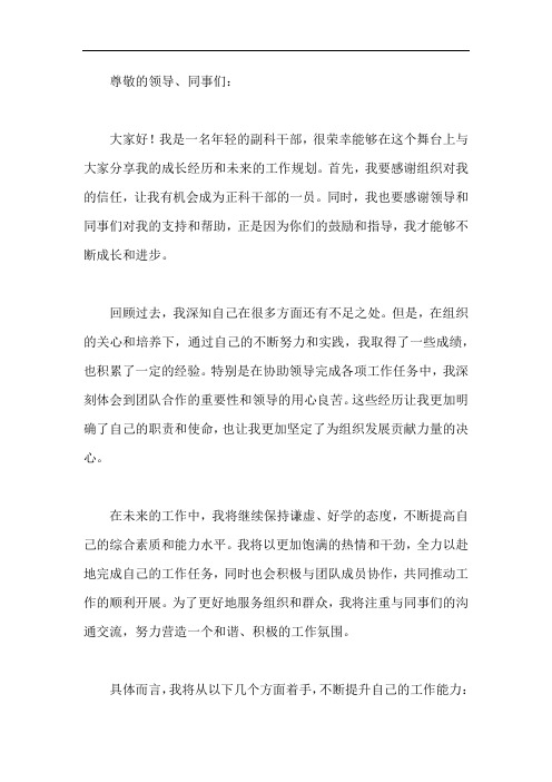 副科转正后的表态发言