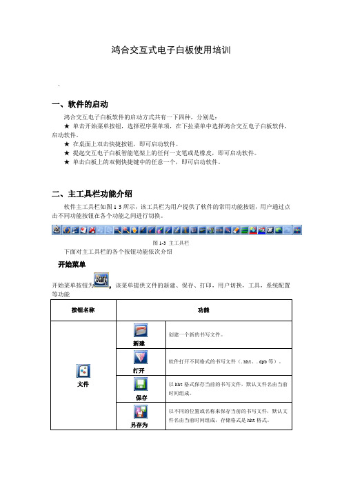 鸿合电子白板的使用说明