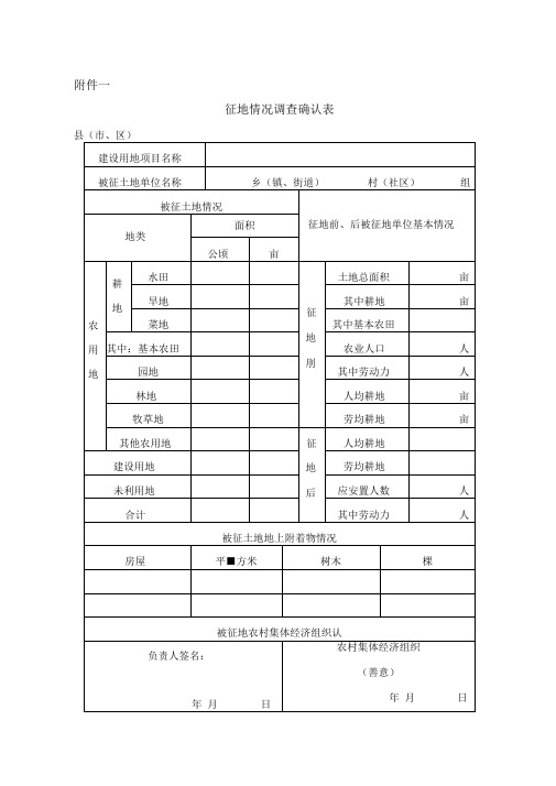 征地情况调查确认表